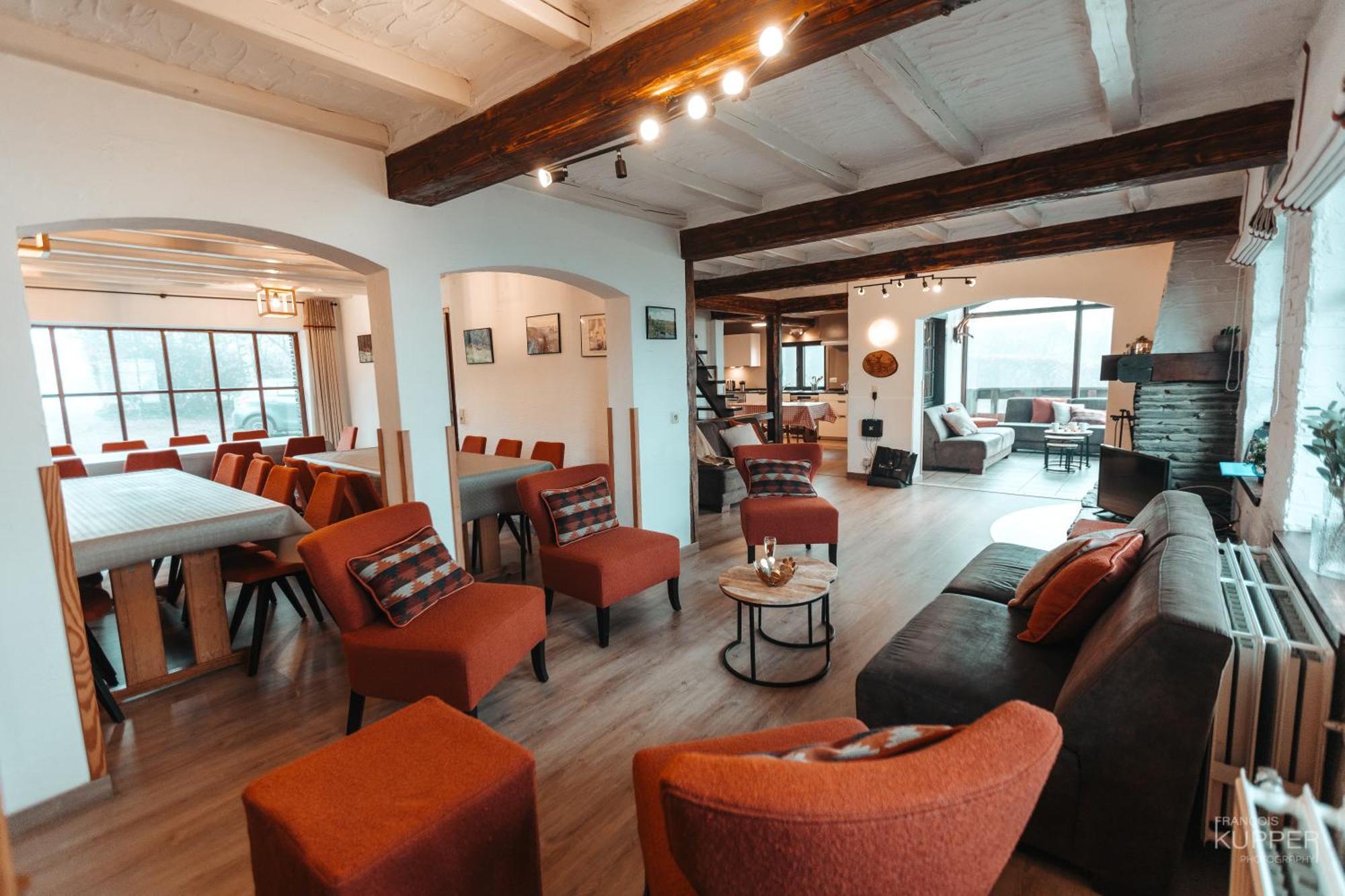 Le Grand Cerf 25 Pers, Malmedy- Chalet Rustique, Jardin Exteriér fotografie